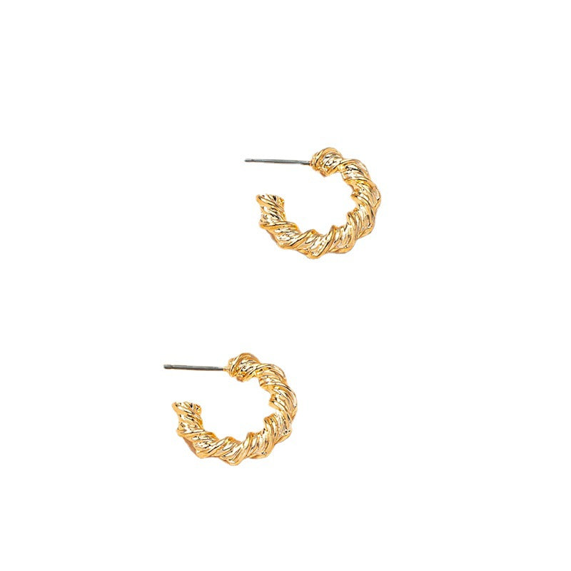 French-Inspired C-Shaped Textured Earrings in Vienna Verve Collection