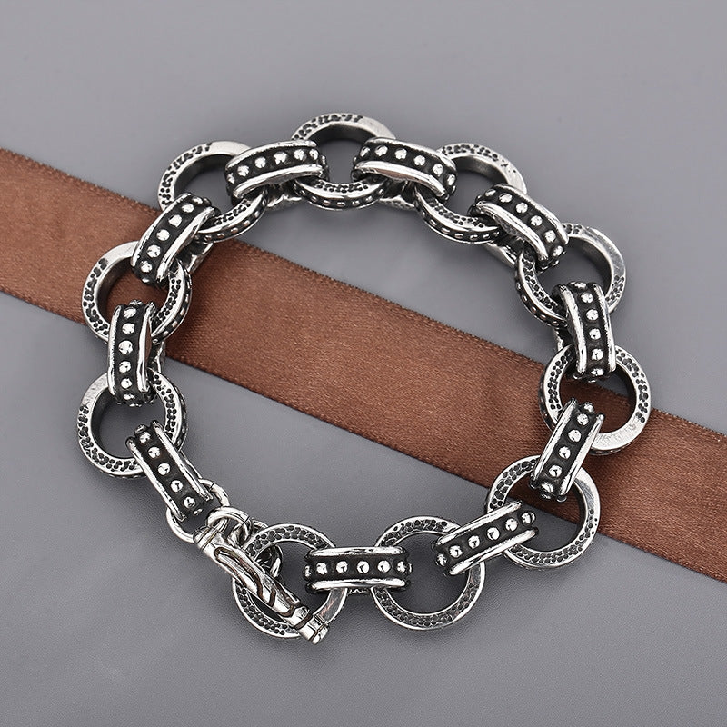 Korean Retro Titanium Steel Interlocking O-Chain Bracelet for Men