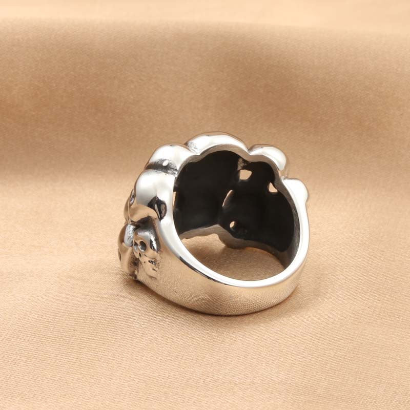 Titanium Steel Skull Ring for Men - Retro Trendy Full Finger Accessory