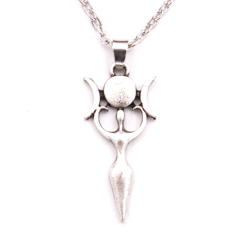 Celestial Goddess Celtic Moon Necklace - Norse Legacy Divine Jewelry