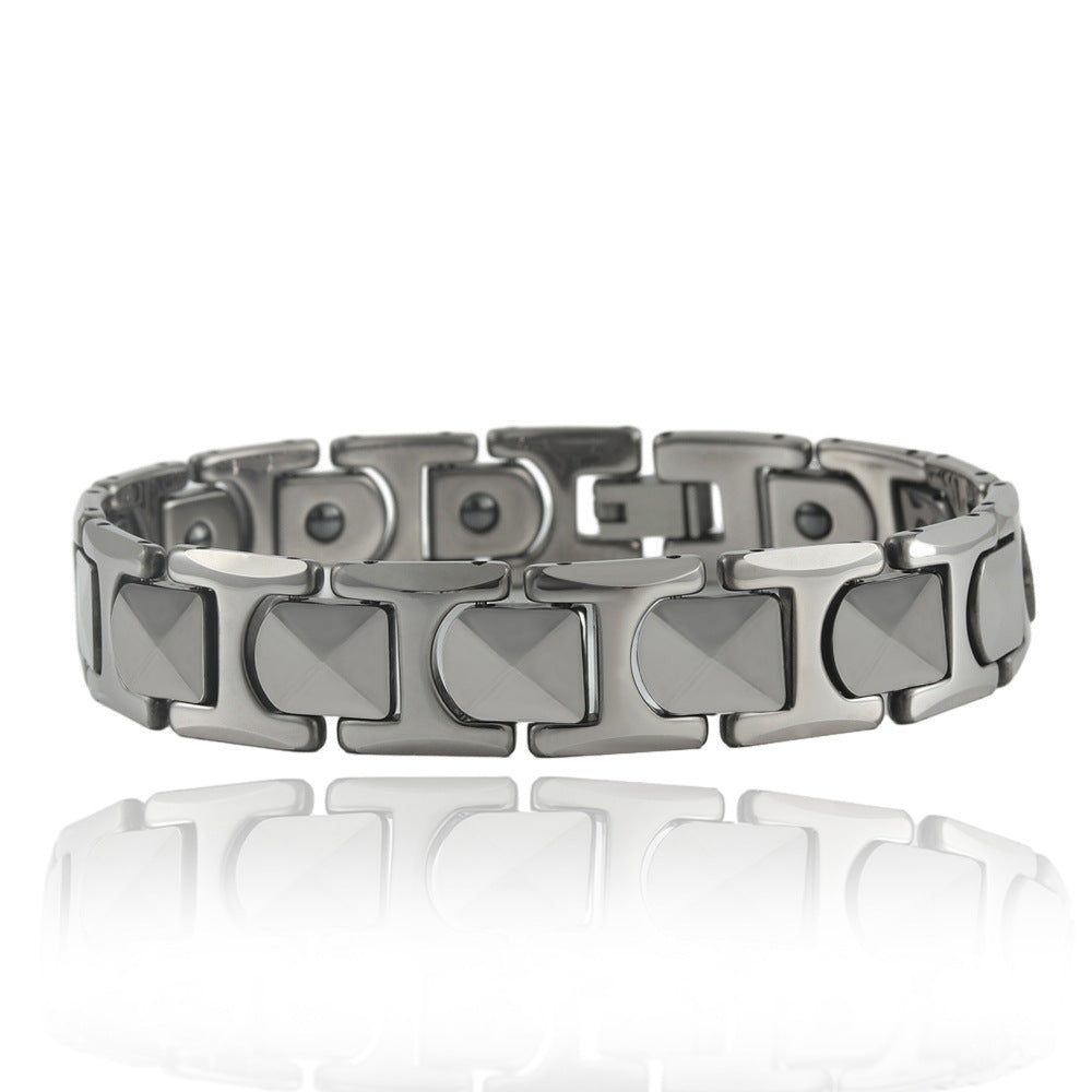 Customizable Unisex Titanium Steel Punk Bracelet - Edgy European and American Design