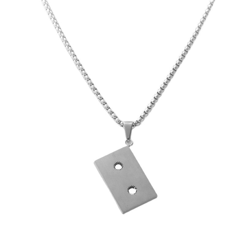 Personalized Retro Titanium Steel Tape Pendant Necklace for Trendy Men