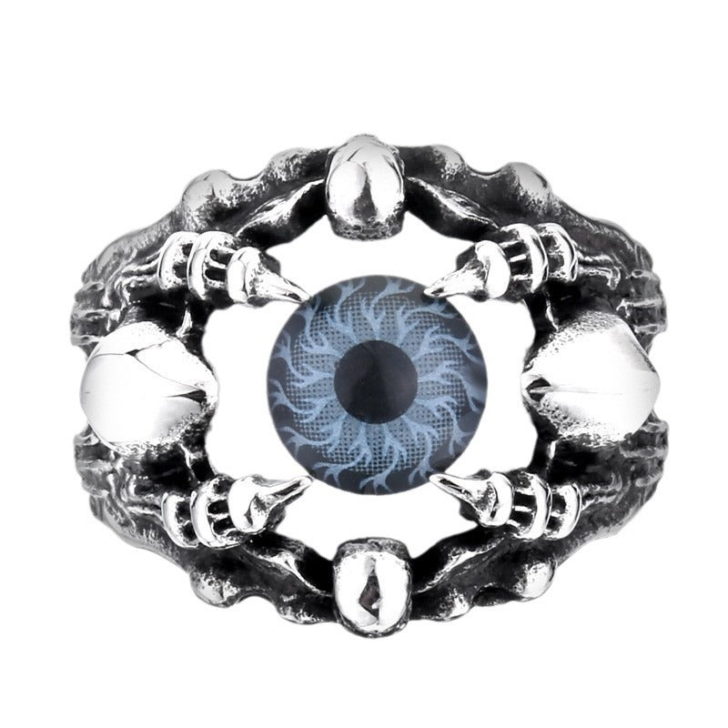 Men's Custom Titanium Steel Skull Eye Ring - Bold Alternative Style Jewelry