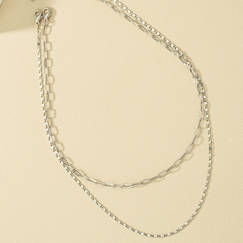 Elegant Layered Clavicle Chain Necklace Set with Cold Style Vibes