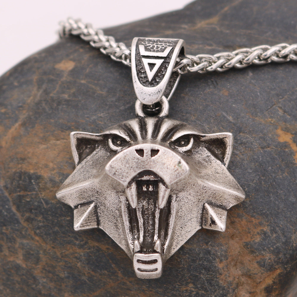 Norse Legacy Viking Wolf Metal Necklace with BSK Chain - Men's Wear