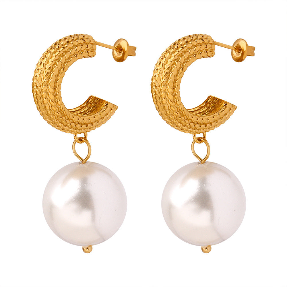 Vintage Glamour Imitation Pearl Drop Earrings by Planderful