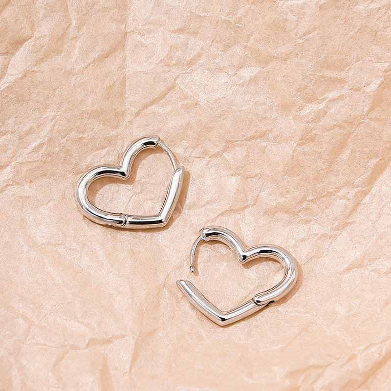 Chic Heart-shaped Metal Earrings - Vienna Verve Collection by Planderful