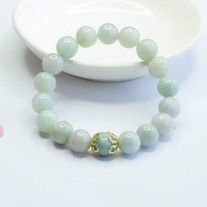 Fortune's Favor Sterling Silver Jade Bead Bracelet