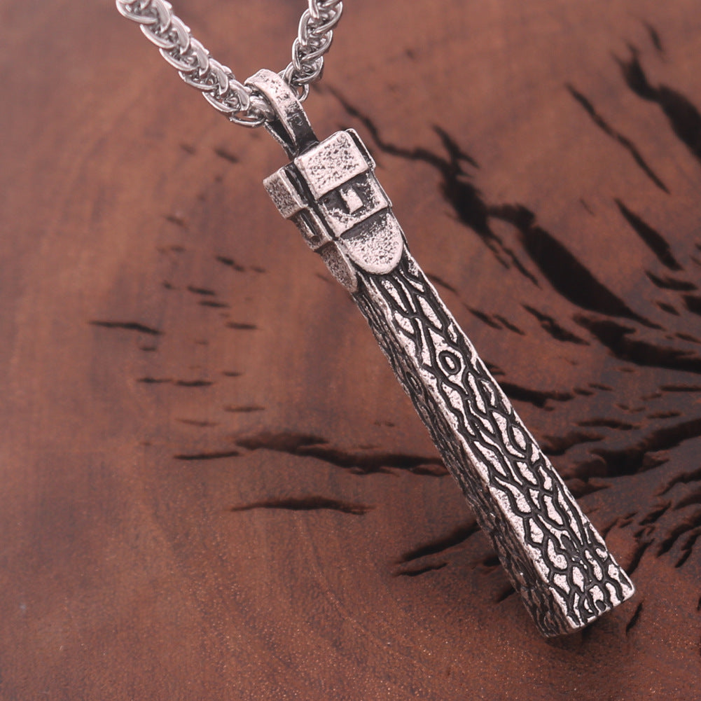 European Odin Amulet Necklace - Men's Retro Silver Totem Pendant