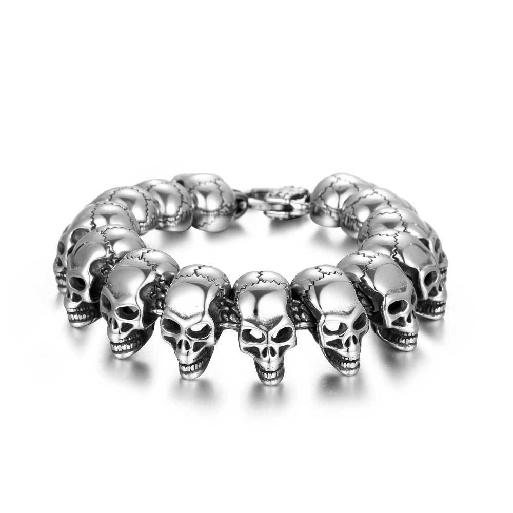 Titanium Steel Skull Bracelet for Men - Cross-Border Creative Jewelry