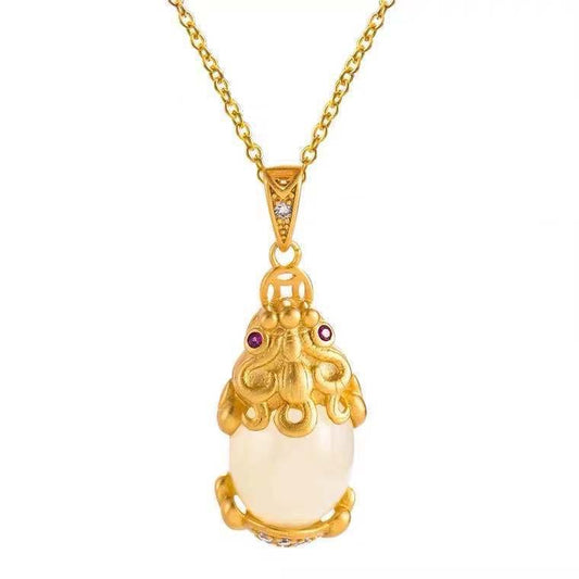 Fortune's Favor White Jade Pixiu Necklace