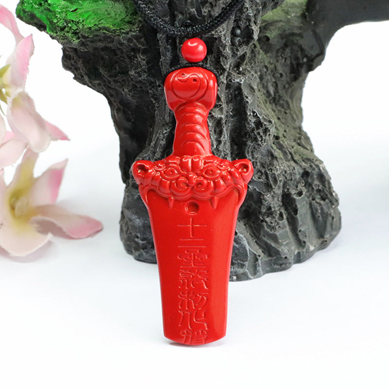 Vermilion Sand Pendant Red Sand Tiger Head Sword Pendant