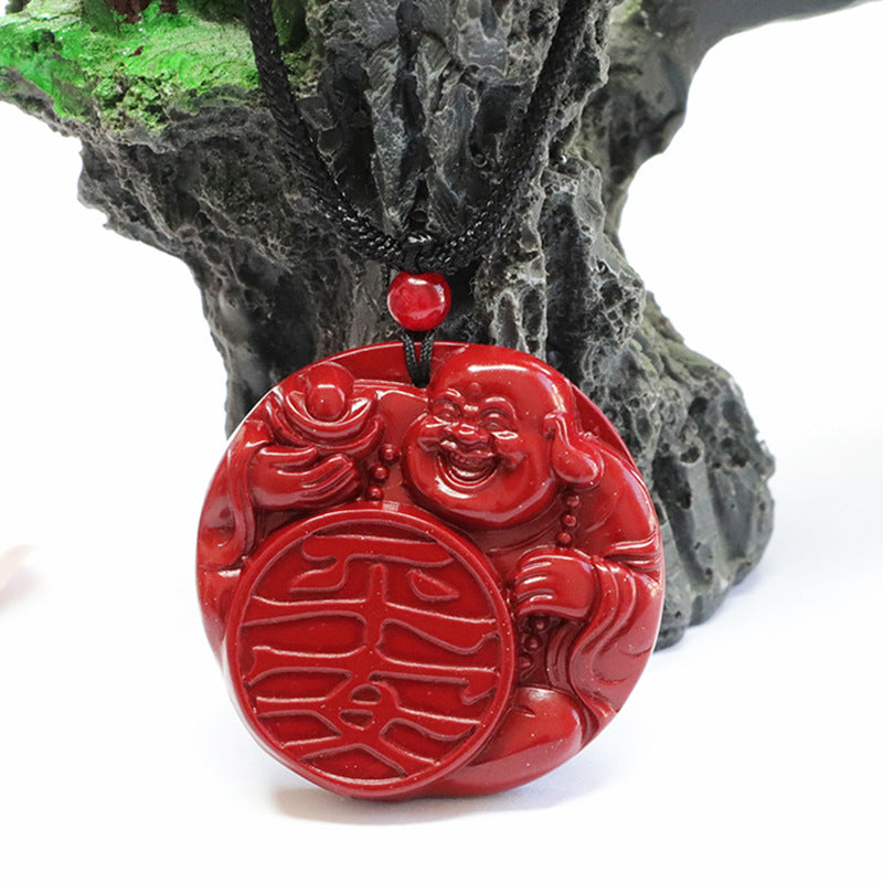 Cinnabar Buddha Pendant Buddha Safe Round Pendant