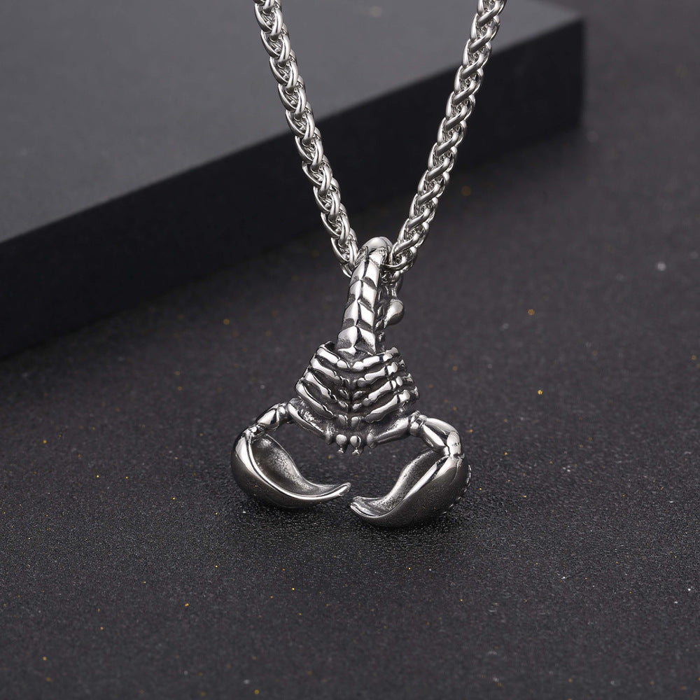 Retro Scorpion Pendant Necklace in Titanium Steel for Men - Rock Style Jewelry