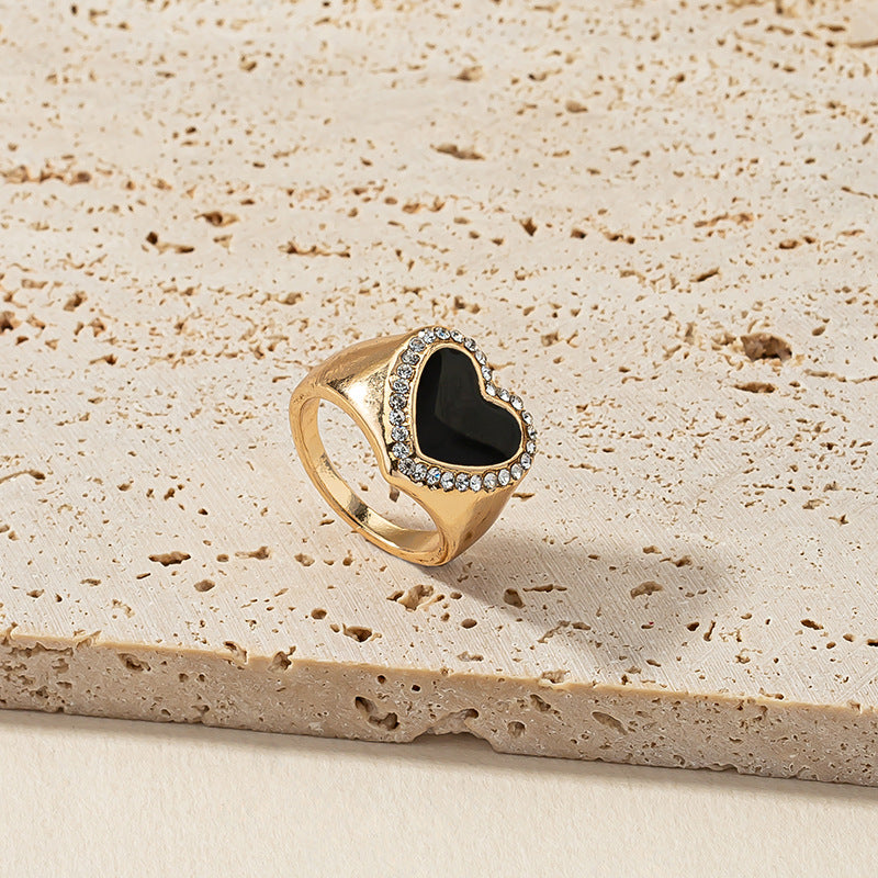 Vienna Verve Collection: Elegant High Color Protection Oil Dropping Love Ring