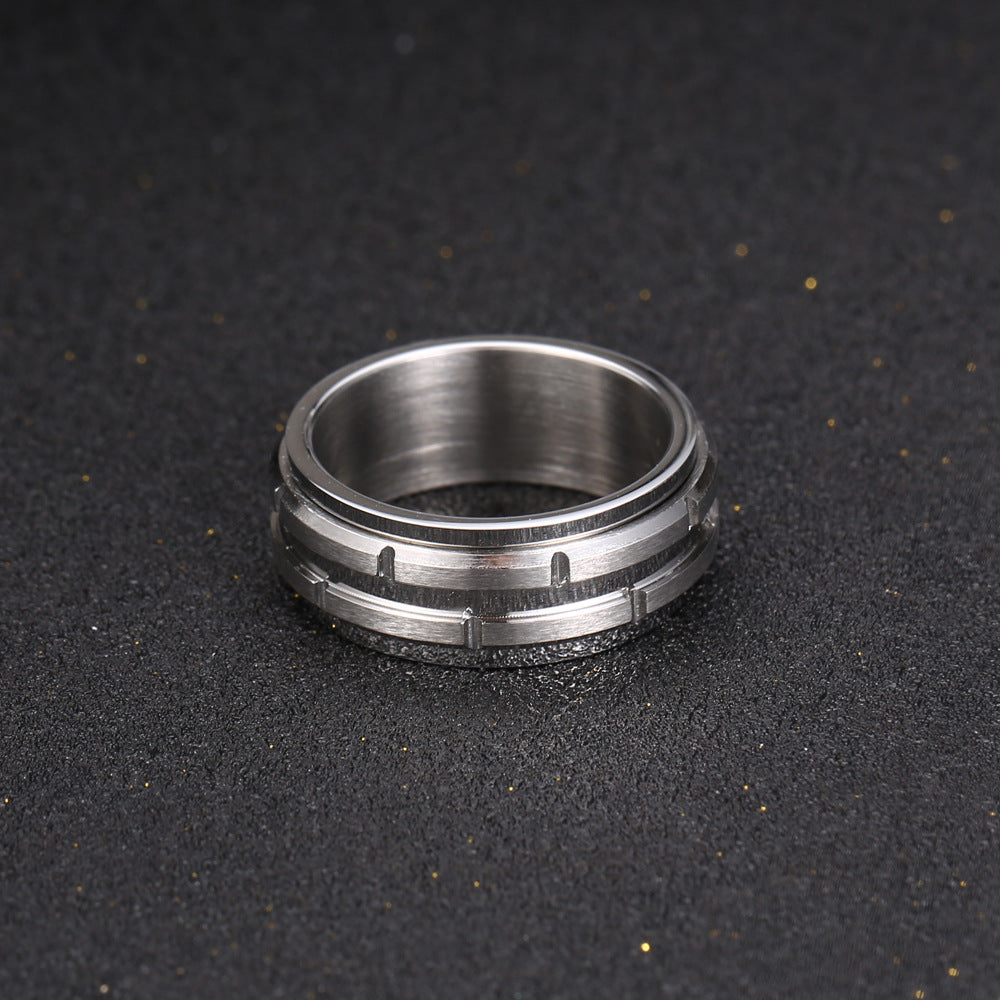 Stylish Men's Titanium Steel Ring - European and American Punk Jewelry