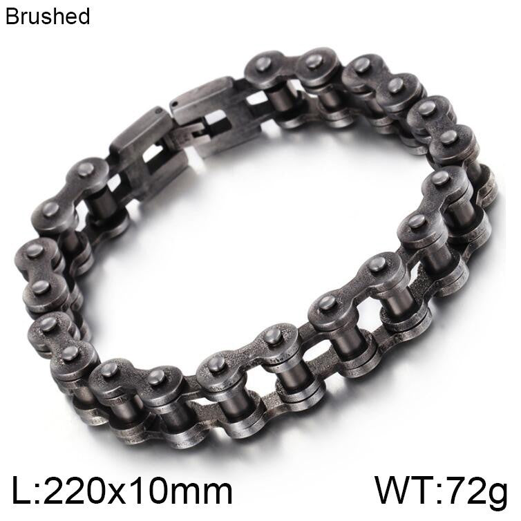 Personalized 11mm Men's Bicycle Bracelet in Rock Hip-Hop Style - European and American Design