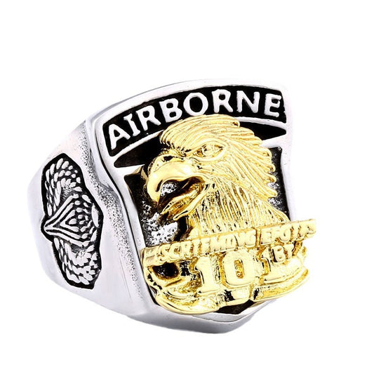 Custom Retro Marine Eagle Ring - Trendy Titanium Steel Jewelry for Men