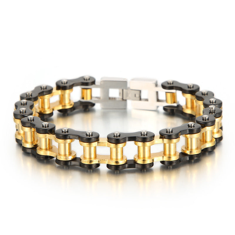 Urban Chic Titanium Steel Bicycle Bracelet for Men - Hip-Hop Street Style Jewelry