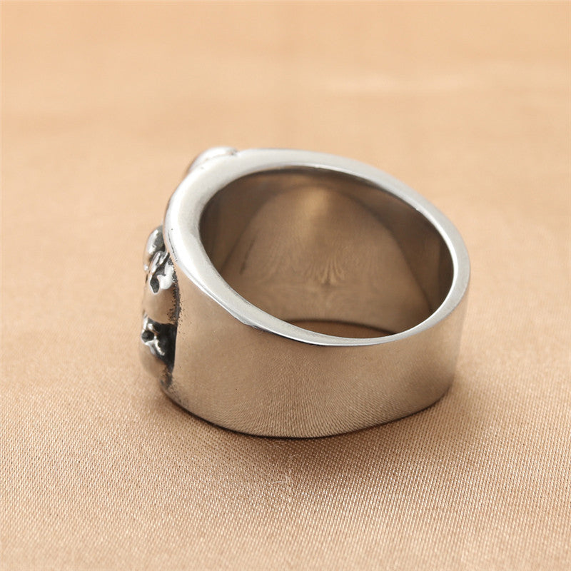 Titanium Steel Skull Ring for Men - Personalized Retro Trendy Accessory