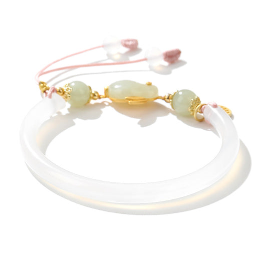 Fortune's Favor Sterling Silver Jade Rabbit Bracelet