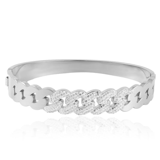 Elegant S-Shaped Hollow Titanium Steel Bracelet for Women - Modern Light Luxury Fashion Accessory