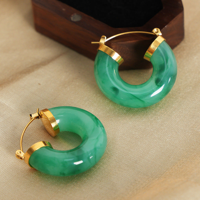 Extravagant Geometric Resin Earrings - Chic Vintage Style Jewelry for Women