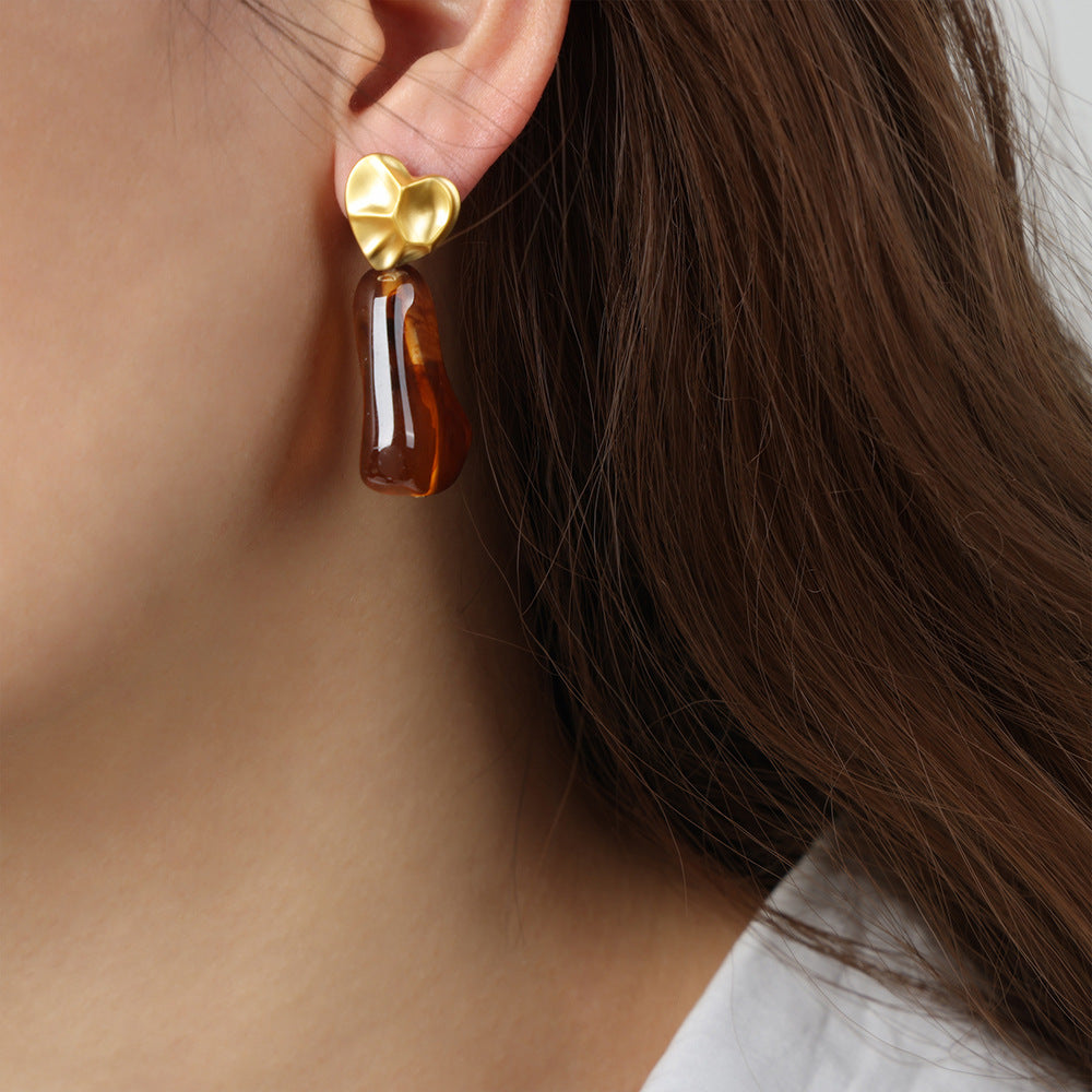 Retro Court Style Resin Geometric Earrings for Women