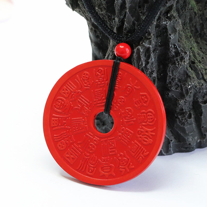 Cinnabar Blessing Lucky Safe Buckle Pendant Red Sand Pendant