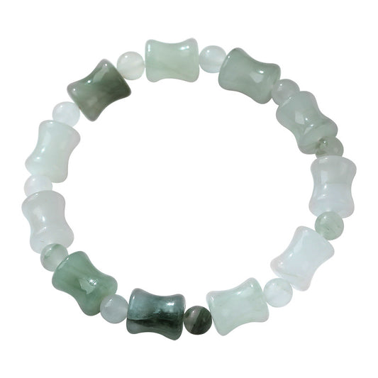 Elegant Vintage Tian Shan Cui Natural Jade Marrow Bracelet