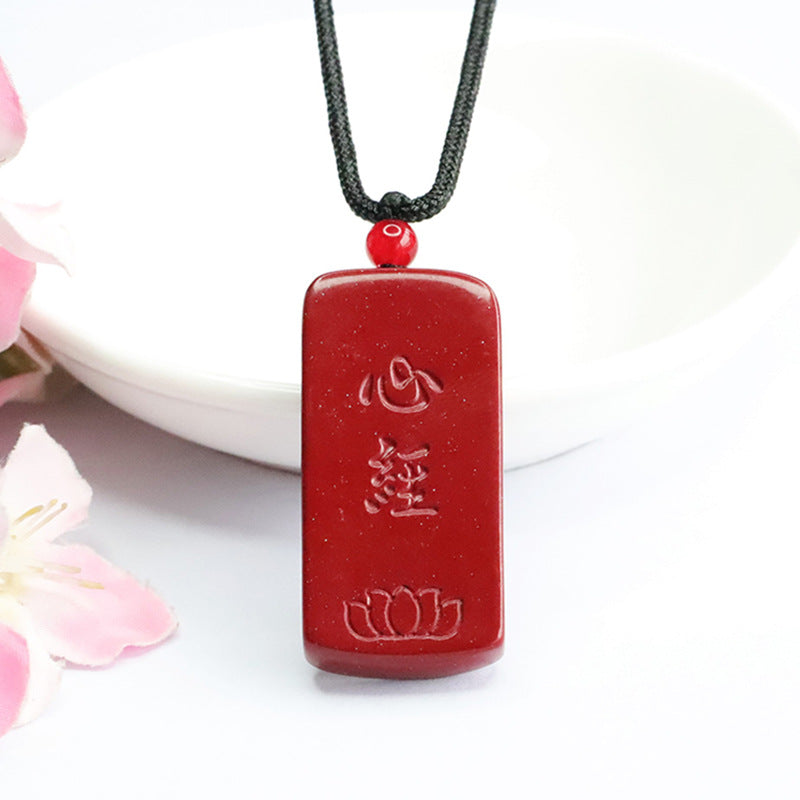 Heart Sutra Lotus Silver Pendant