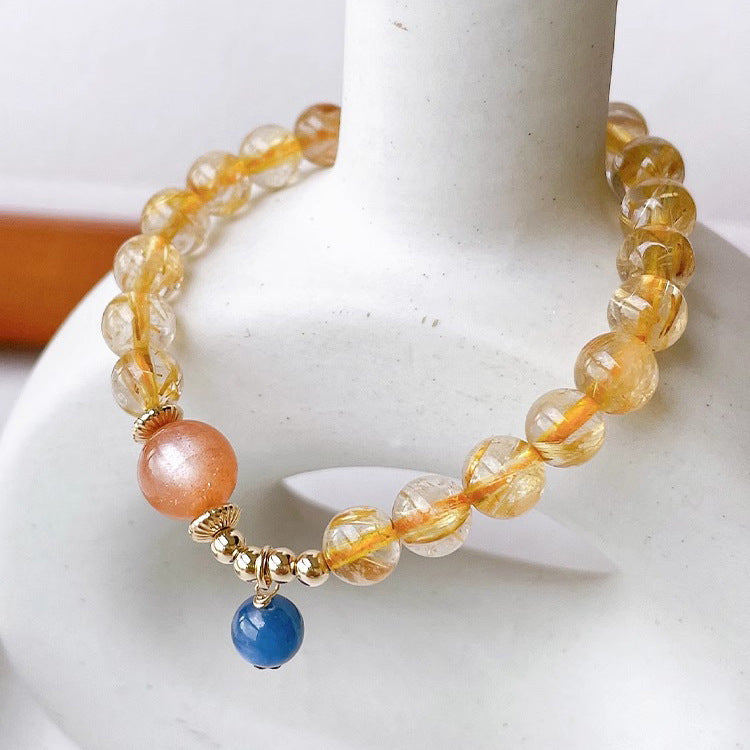 Fortune's Favor Sun Stone Crystal Sterling Silver Bracelet