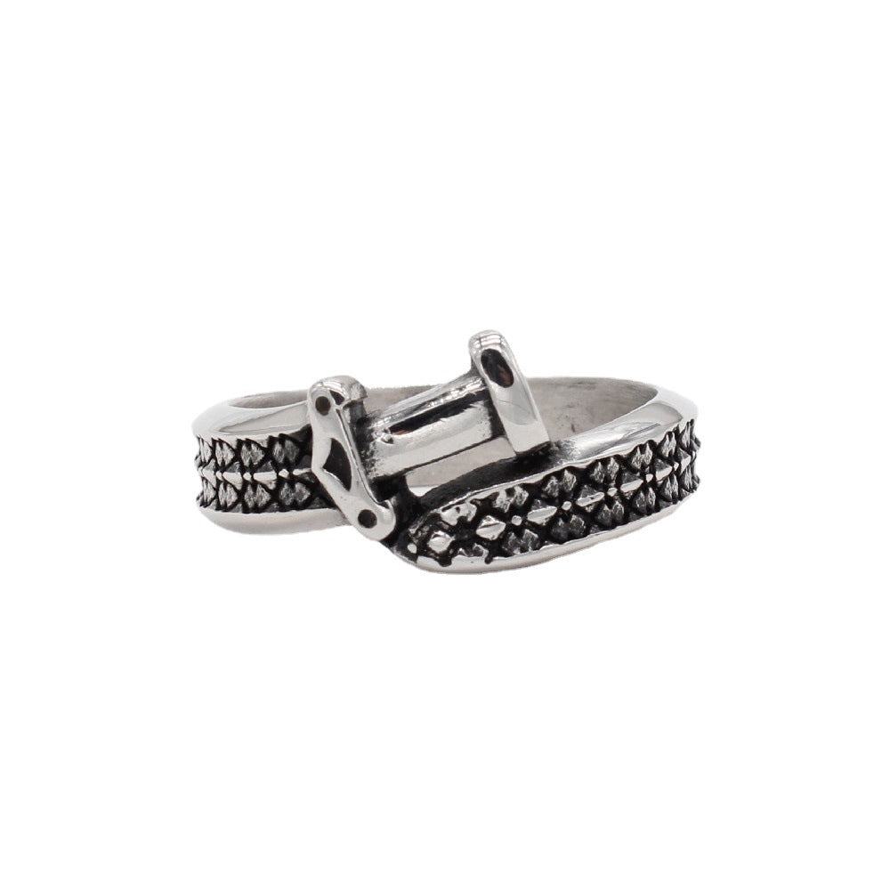 Men's Retro Punk Dagger Sword Titanium Steel Ring