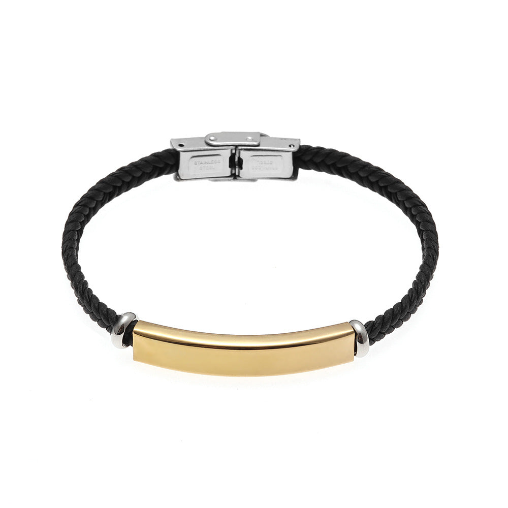 Classic Woven Leather Bracelet Set for Couples in European and American Style