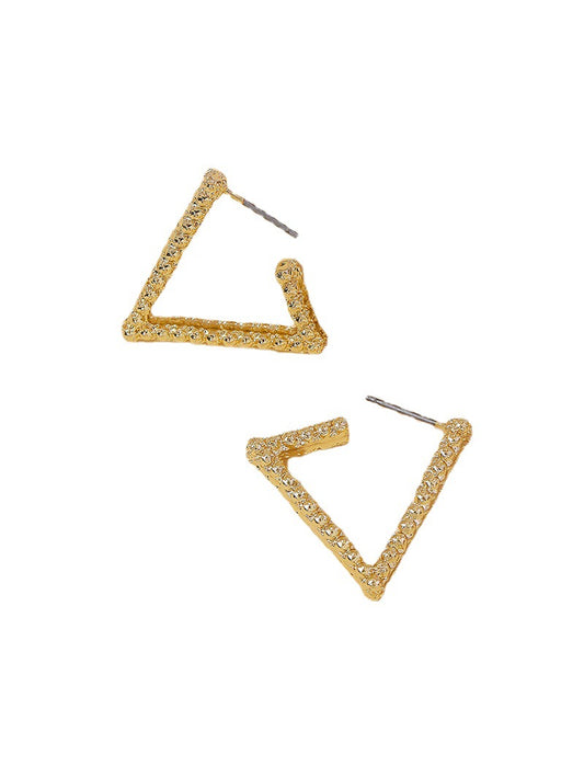 Modern Elegance: Stylish Metal Earrings with Geometric Shapes and Unique Design