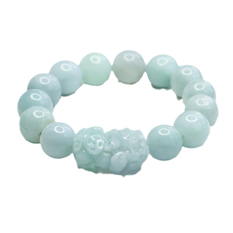 Myanmar Old Brave Jade Bracelet - Sterling Silver Fortune's Favor Collection