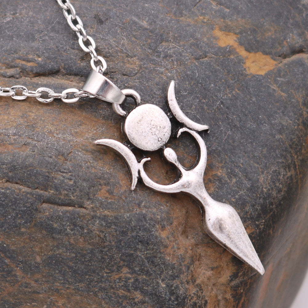 Celestial Goddess Celtic Moon Necklace - Norse Legacy Divine Jewelry