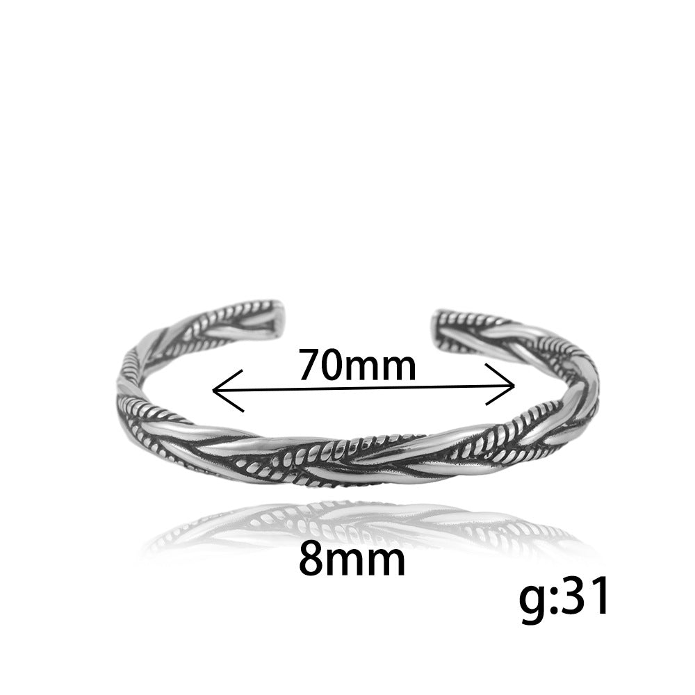 Titanium Steel Woven Bracelet for Men - Modern Twist Design & Durable Elegance