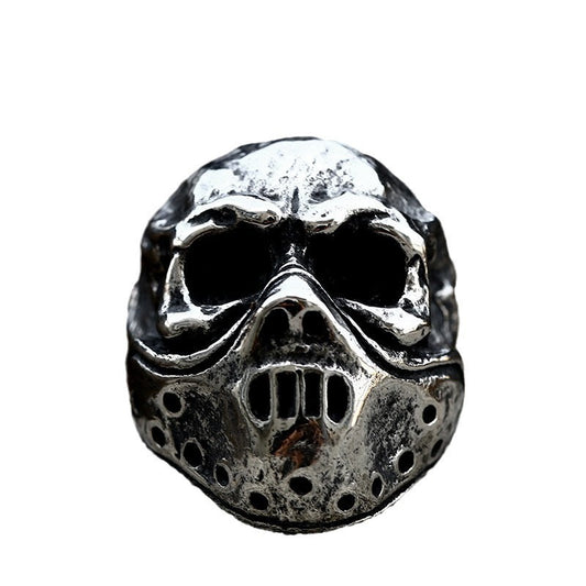 Retro Hip-Hop Titanium Steel Skull Gas Mask Ring for Men - Wholesale European and American Style