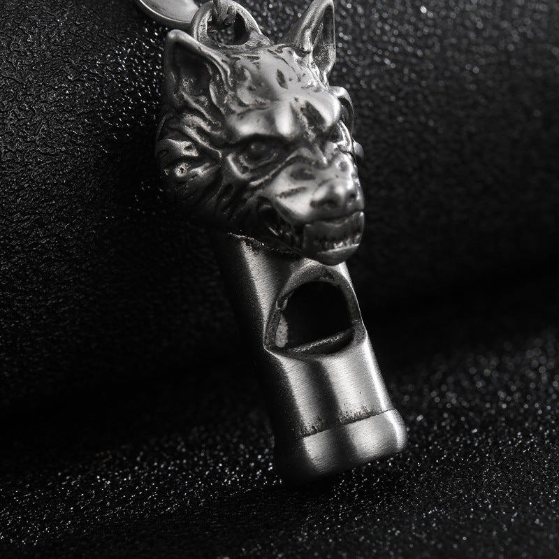 Wolf Whistle Titanium Steel Men's Pendant - Animal Series One Piece