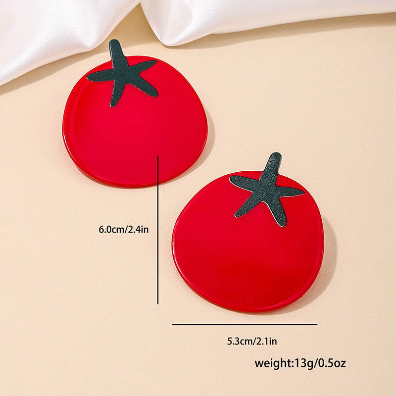 Sweet Tomato Summer Earrings with a Twist