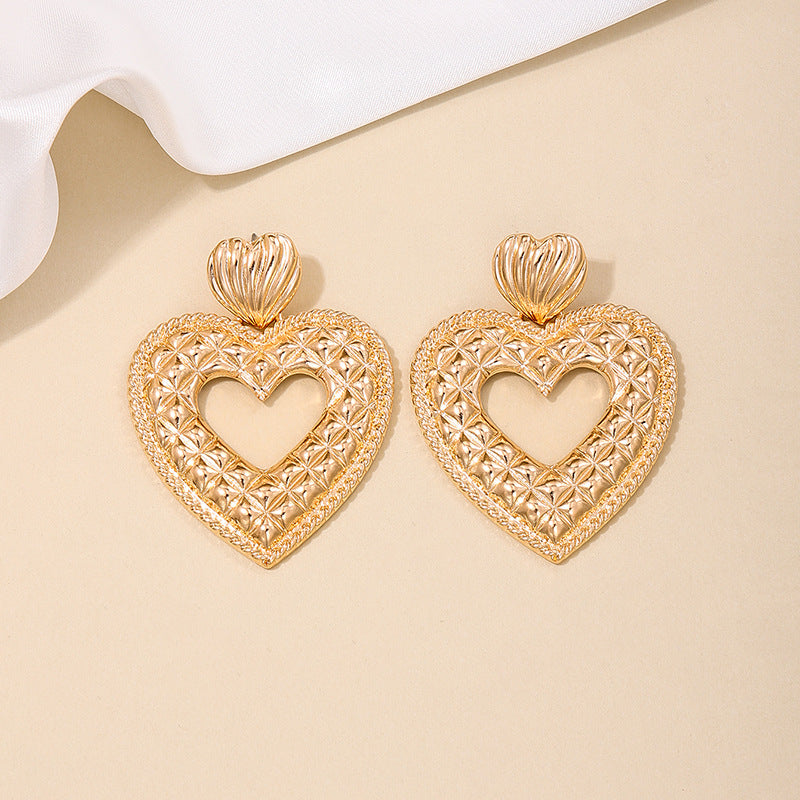 Exaggerated Retro Love Swing Earrings - Vienna Verve Collection