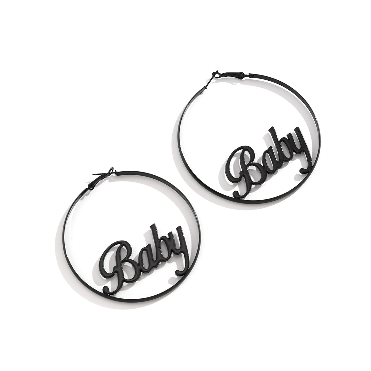 Women's Retro Geometric Hollow Earrings with Minimalist Letter Design