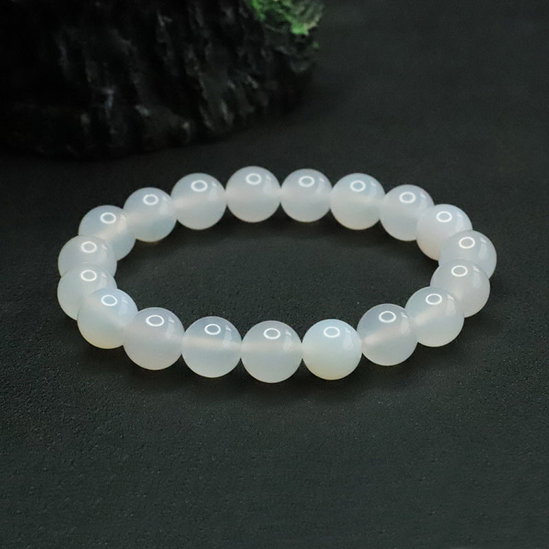 Lychee Chalcedony Bracelet with Sterling Silver Needle