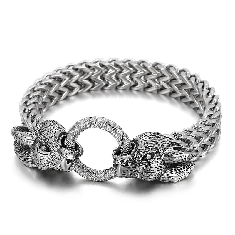 Zodiac-Inspired Double-Layer Titanium Steel Bracelet for Men