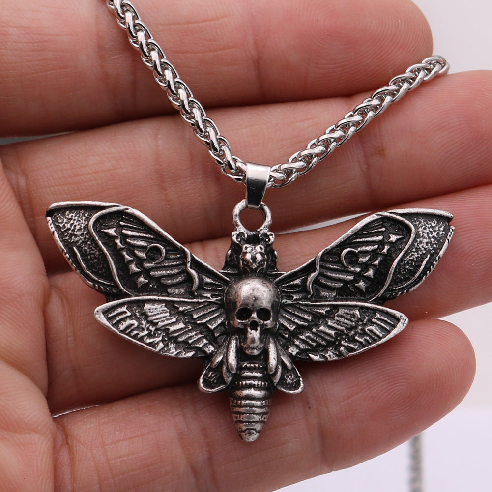 Moth Metal Necklace with Norse Legacy Design for Men - Exclusive Jewelry Piece