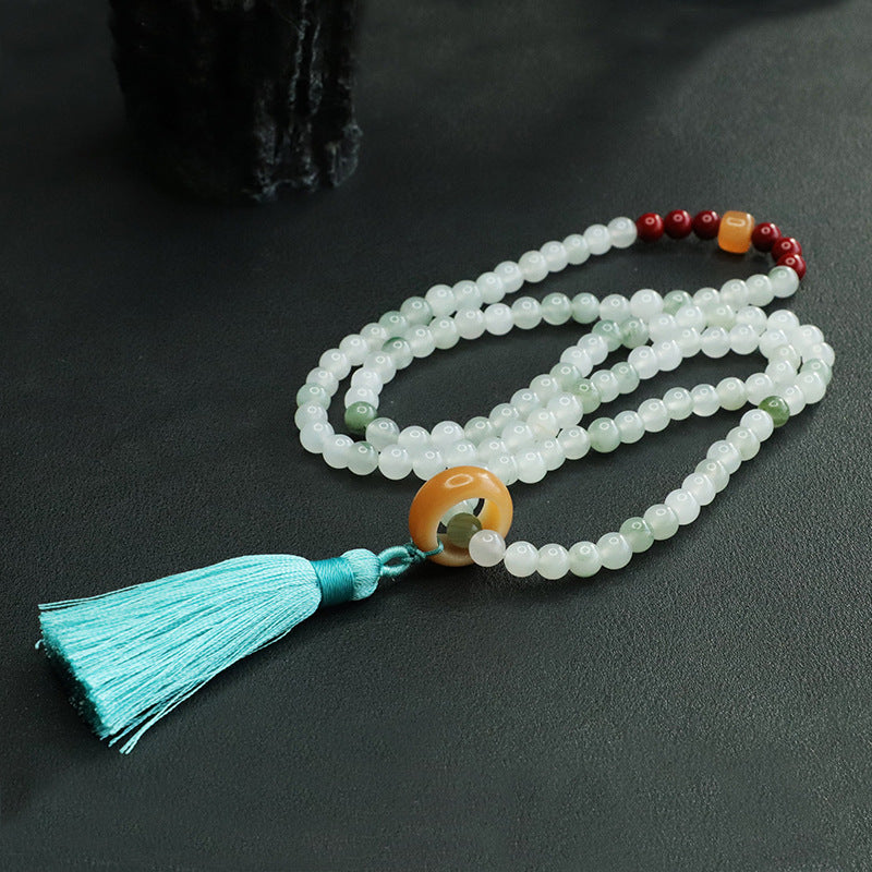 Bodhi Root and Cinnabar Stone Serenity Necklace