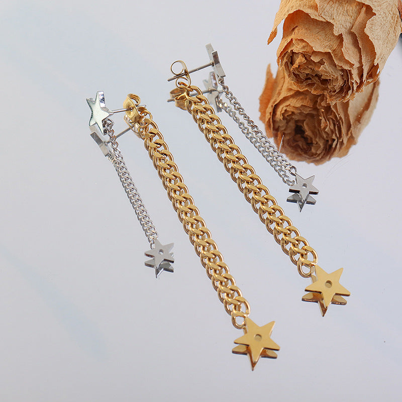 Goddess Vibes Star Tassel Earrings - Korean Instagram Chic Titanium Jewelry