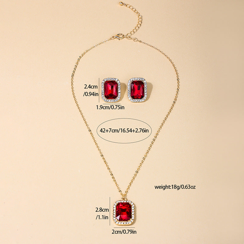 Enchanting Red Stone Jewelry Set - Vienna Verve Luxe Collection