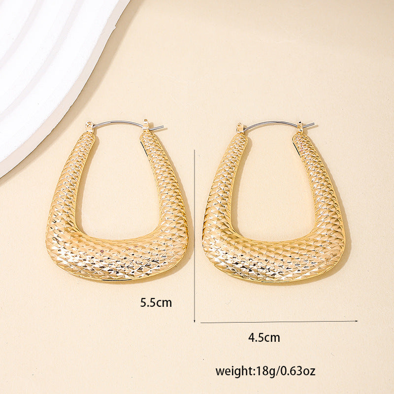 Chic Vienna Verve Metal U-Shaped Earrings - Trendy Wholesale Jewelry